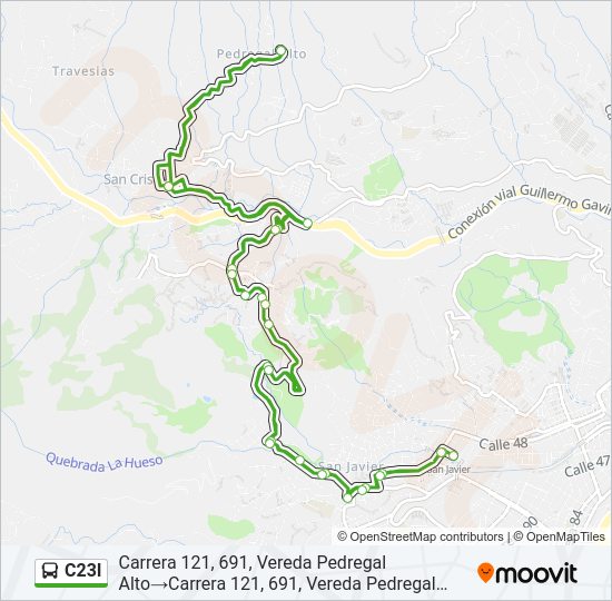 Mapa de C23I de autobús