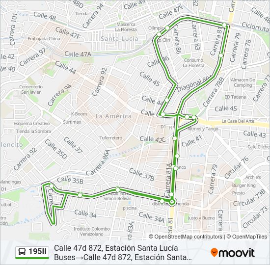 Mapa de 195II de autobús