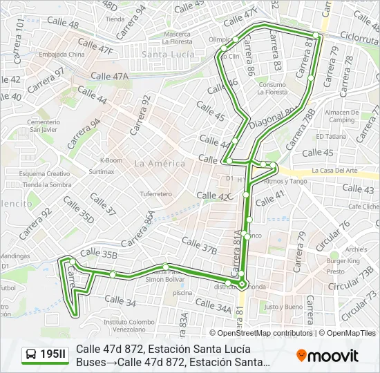 195II Bus Line Map