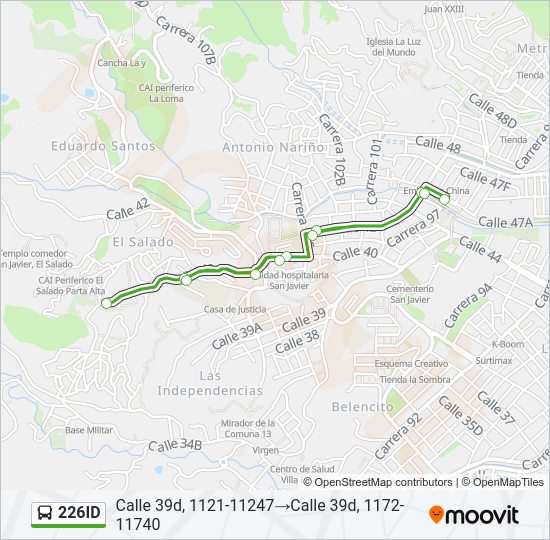 Mapa de 226ID de autobús