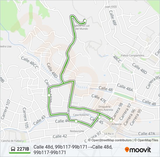 Mapa de 227IB de autobús