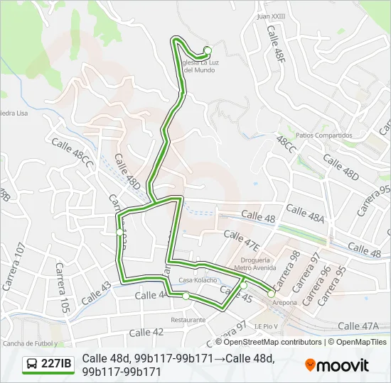 227IB Bus Line Map