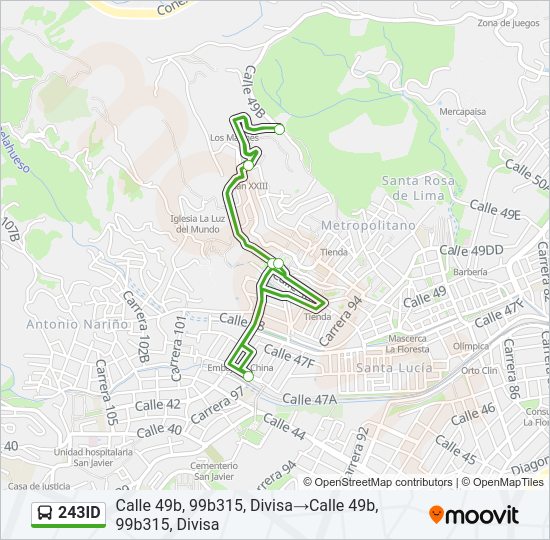Mapa de 243ID de autobús