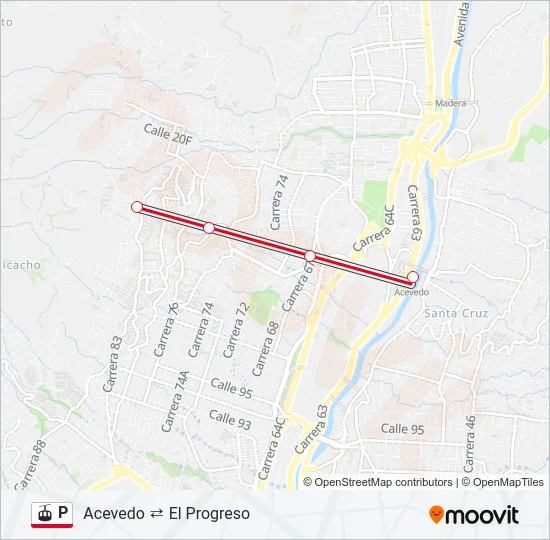 P Gondola Line Map