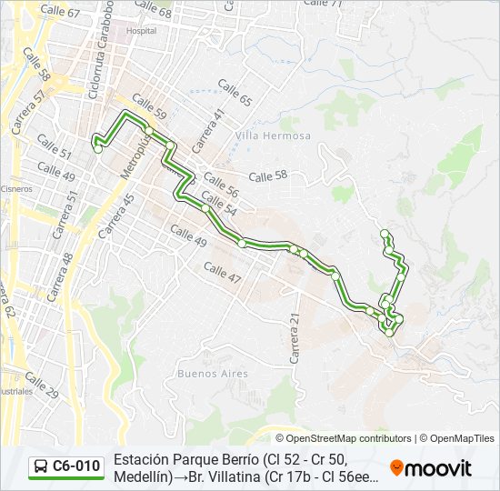 Mapa de C6-010 de autobús