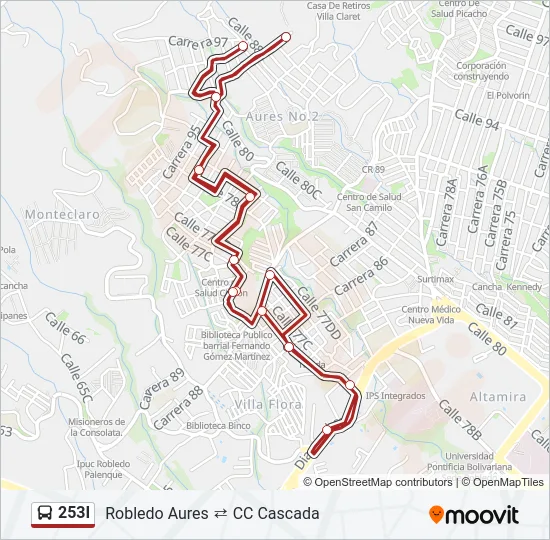 253I Bus Line Map