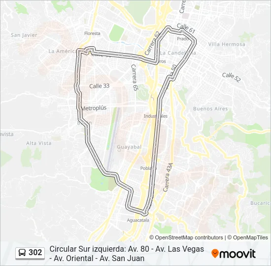 302 Bus Line Map