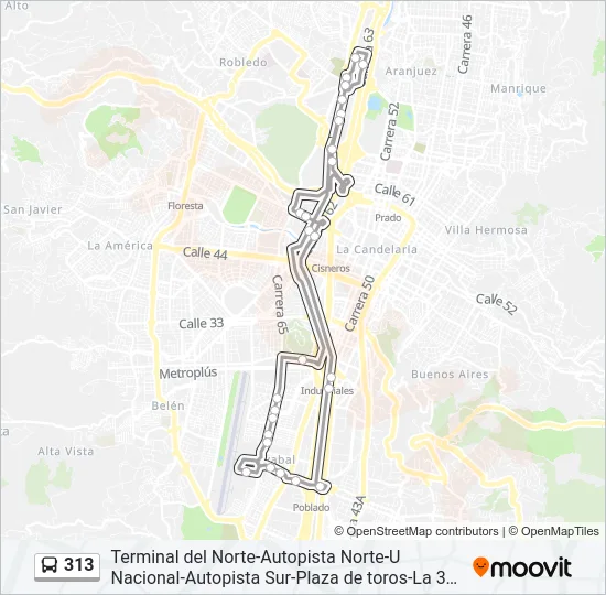 313 Bus Line Map