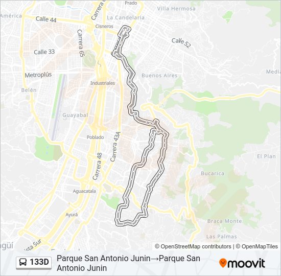 Mapa de 133D de autobús