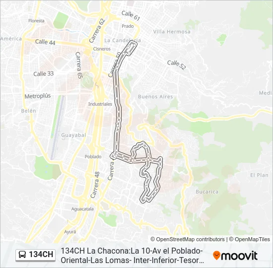 134CH Bus Line Map