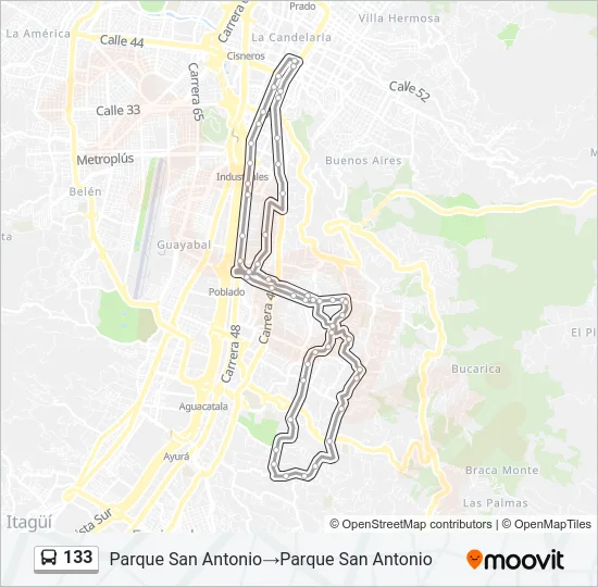 133 Bus Line Map