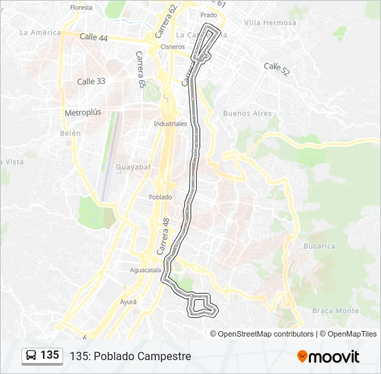 135 Bus Line Map