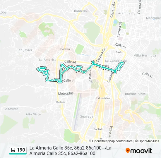 190 Bus Line Map