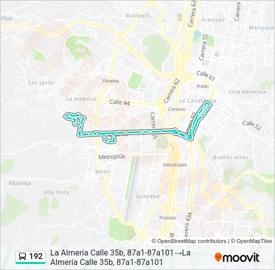 192 Bus Line Map