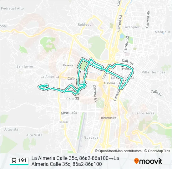 191 Bus Line Map