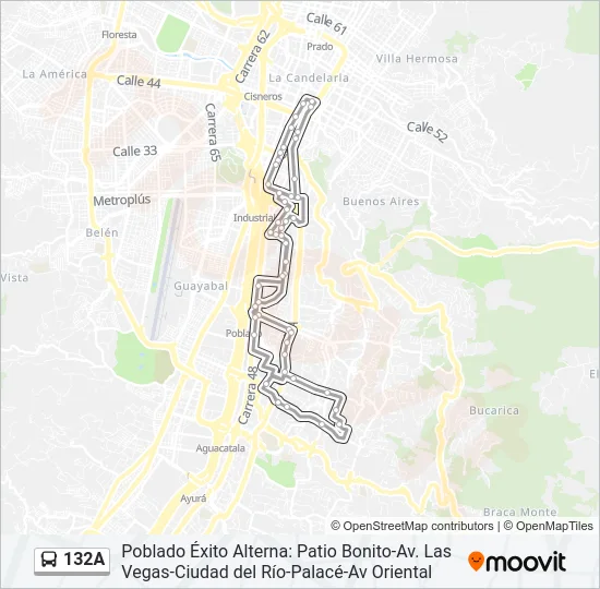 132A Bus Line Map