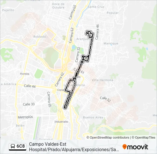 6C8 Bus Line Map