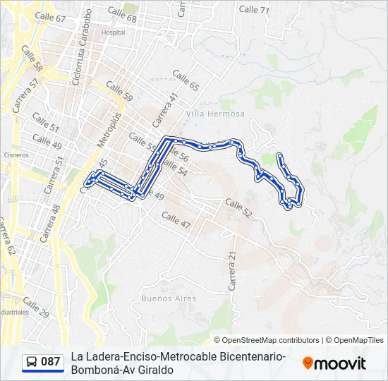 087 Bus Line Map