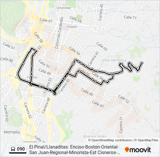 090 Bus Line Map