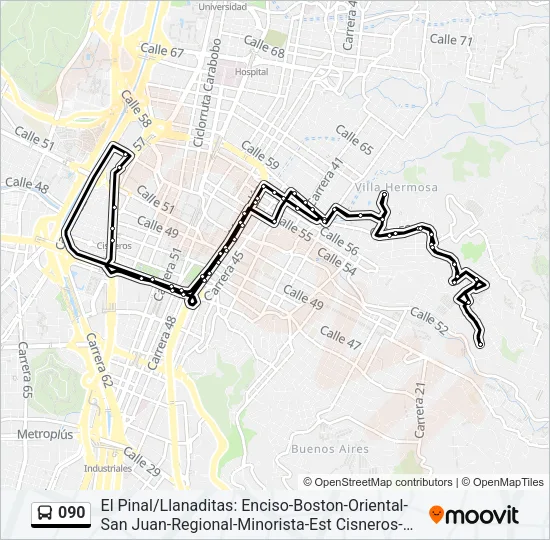 090 Bus Line Map