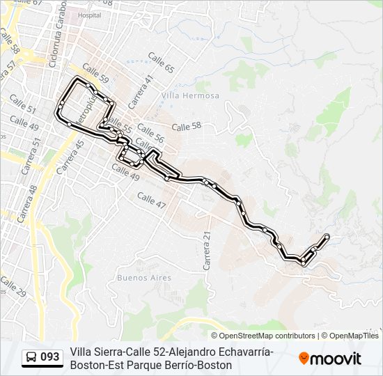 Mapa de 093 de autobús