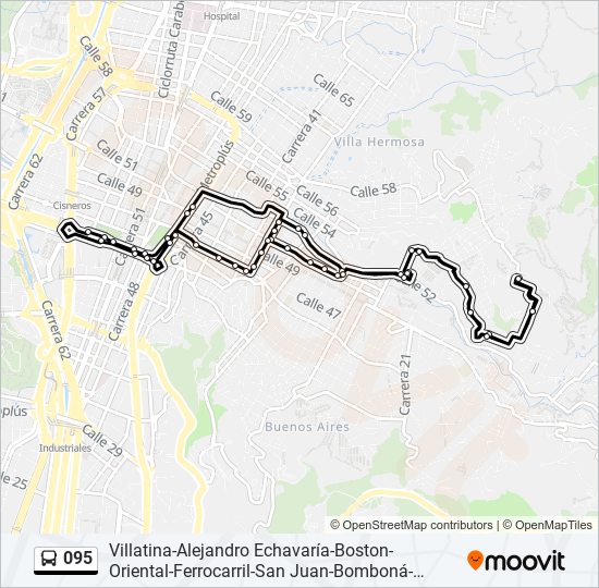 095 bus Line Map