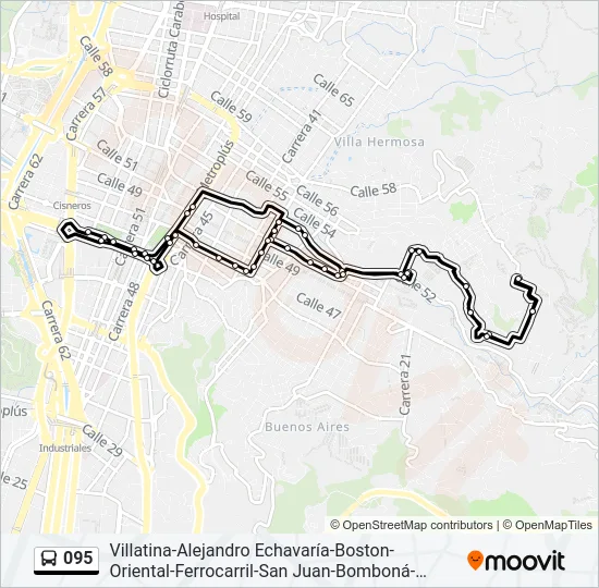 095 Bus Line Map