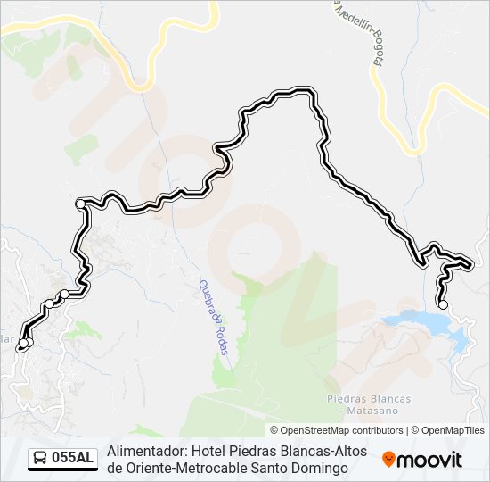Mapa de 055AL de autobús