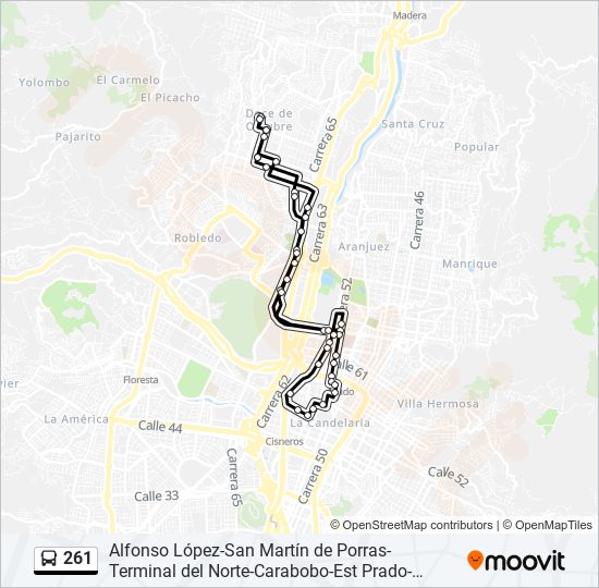 261 bus Line Map