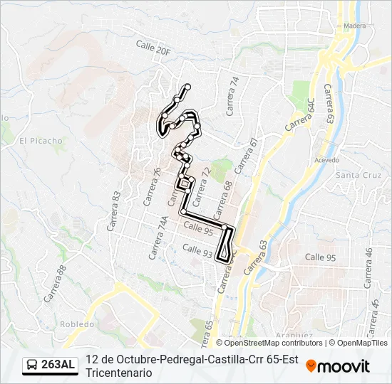 263AL Bus Line Map