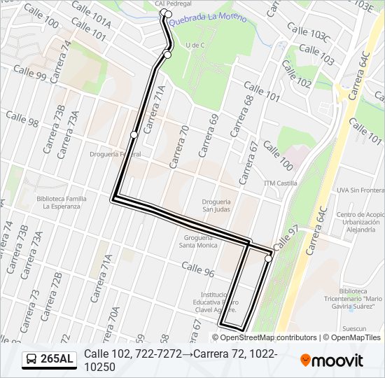 265AL bus Line Map