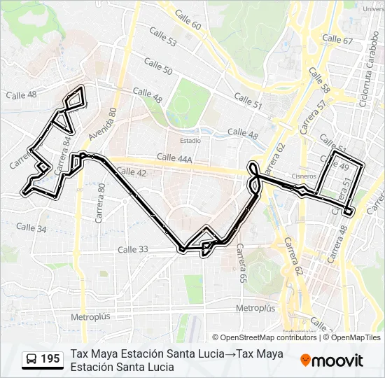 195 Bus Line Map