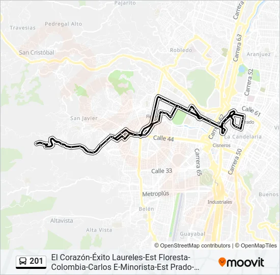 201 Bus Line Map