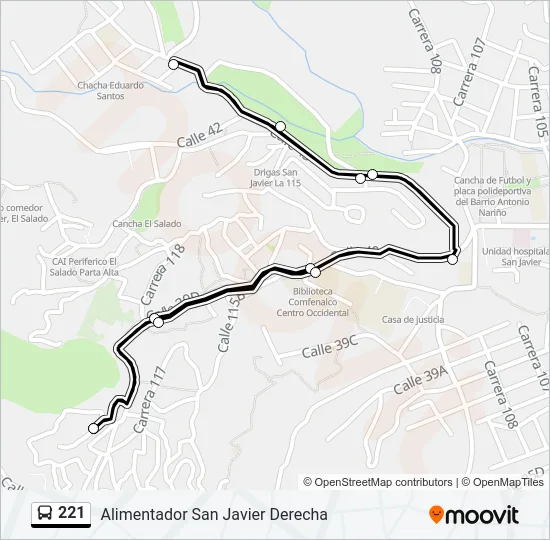 221 Bus Line Map