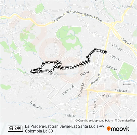 240 Bus Line Map