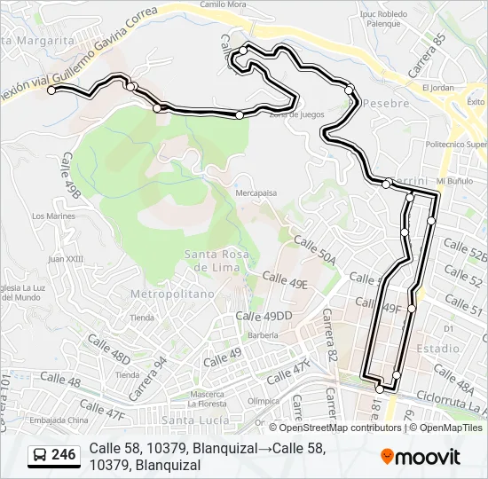 246 Bus Line Map