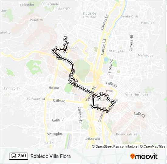 250 Bus Line Map
