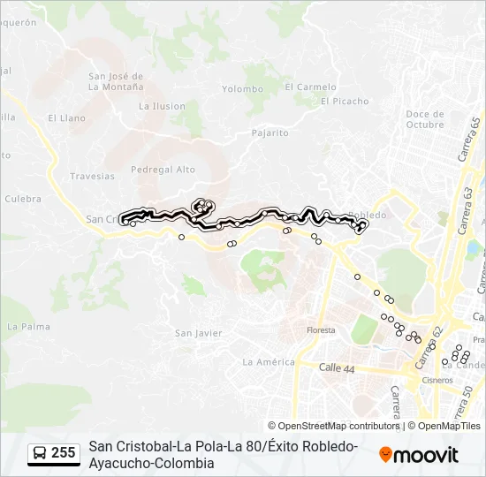 255 Bus Line Map