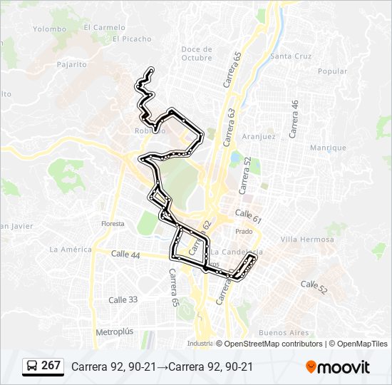 Mapa de 267 de autobús