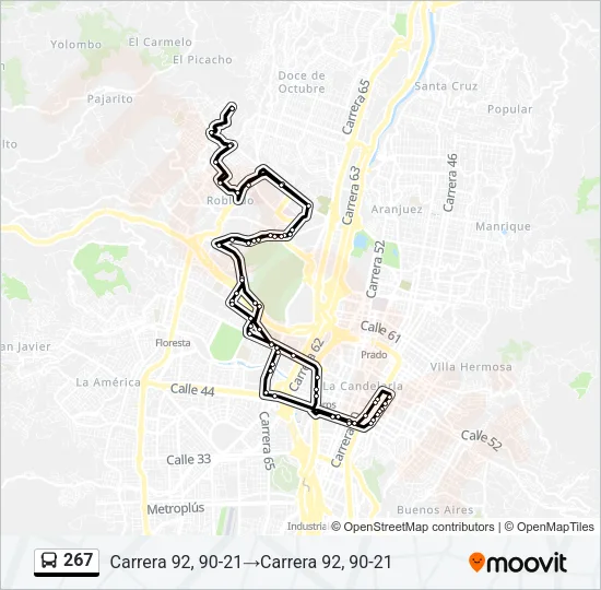 267 Bus Line Map