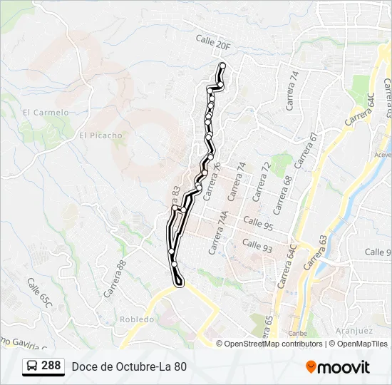 288 Bus Line Map