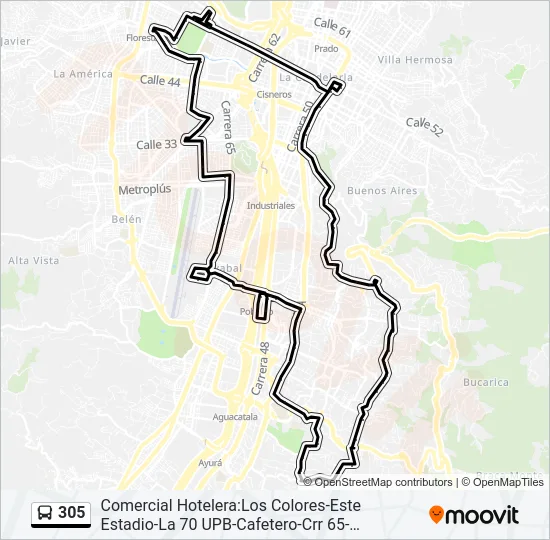 305 Bus Line Map