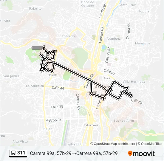 311 Bus Line Map