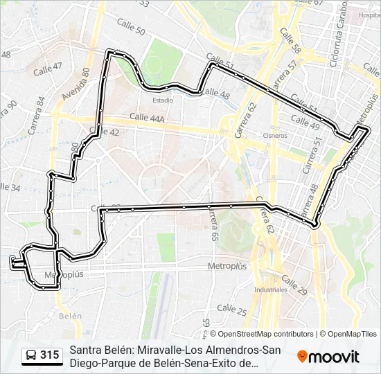 315 Bus Line Map