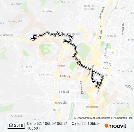 251B Bus Line Map