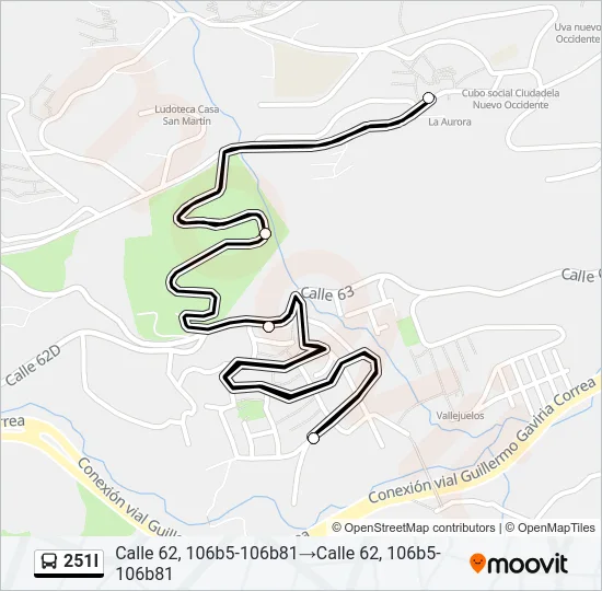251I Bus Line Map