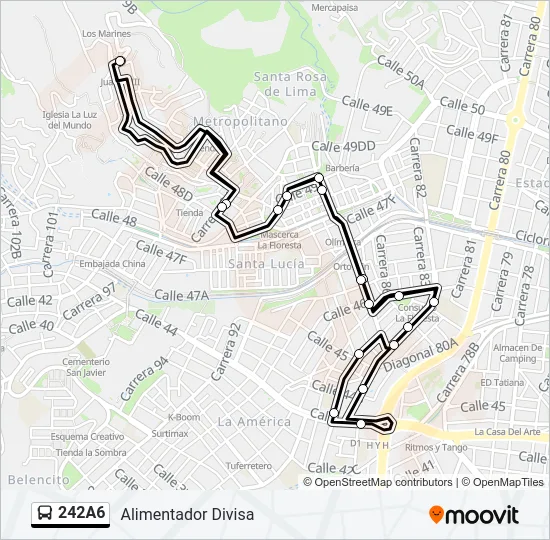 242A6 Bus Line Map