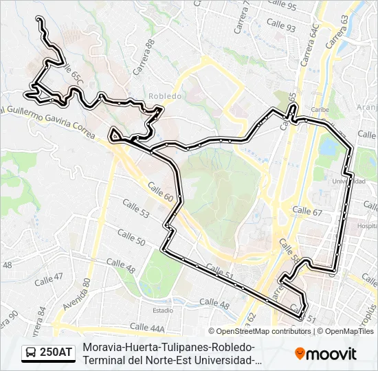 250AT Bus Line Map