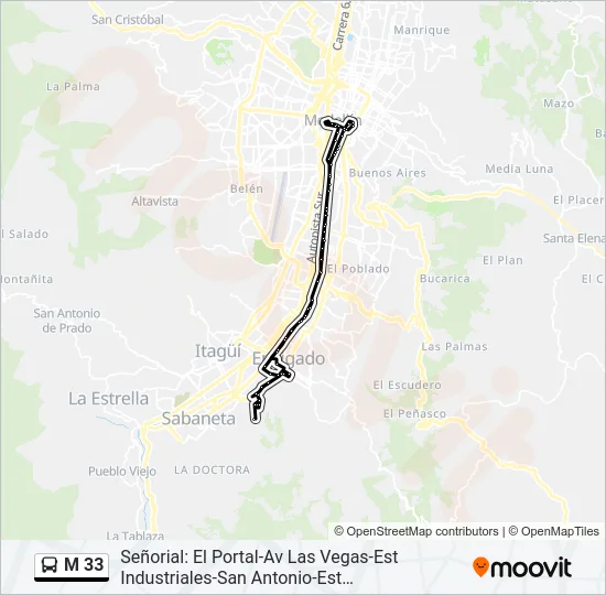 M 33 Bus Line Map
