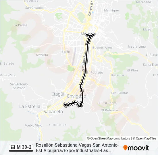 M 30-2 Bus Line Map